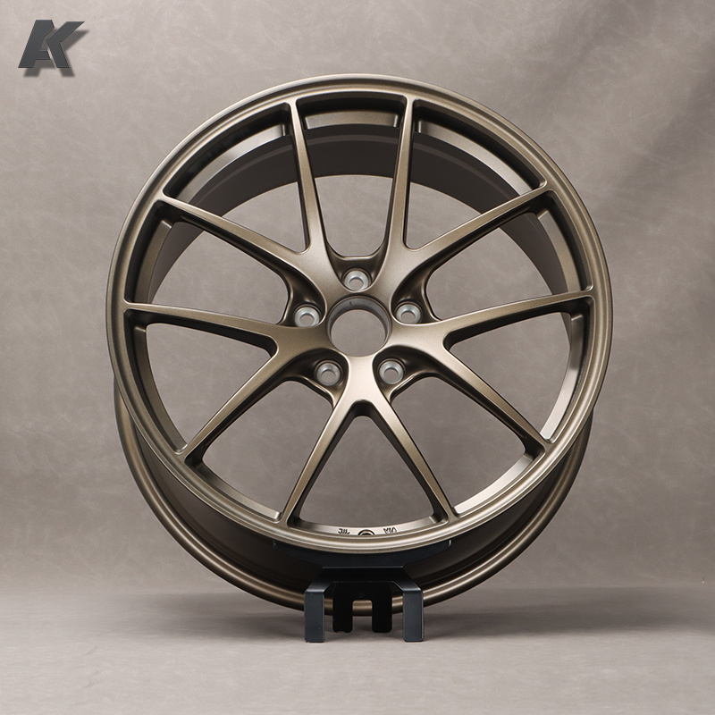 Wangu Wheels Custom BBS Forged Alloy Passenger Car Wheels 5 spoke Y shape Matte black bronze Rims For RI-A Rims