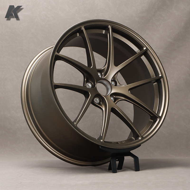 Wangu Wheels Custom BBS Forged Alloy Passenger Car Wheels 5 spoke Y shape Matte black bronze Rims For RI-A Rims