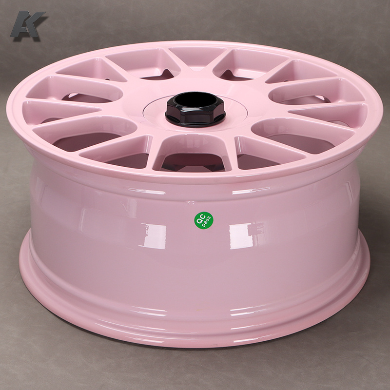 Wangu Custom 5x114.3 5x120 Passenger Car Rims Forged Wheels for Rotiform 16 17 18 19 20 21 22 24 Inches Pink Spoke 1 Piece