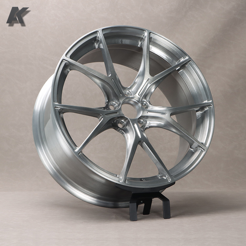 Wangu Customized Car Rims Forged Wheels Monoblock Wheels Popular Design Aluminum Alloy 19 20 21 22 23 24 Inch brushed silver