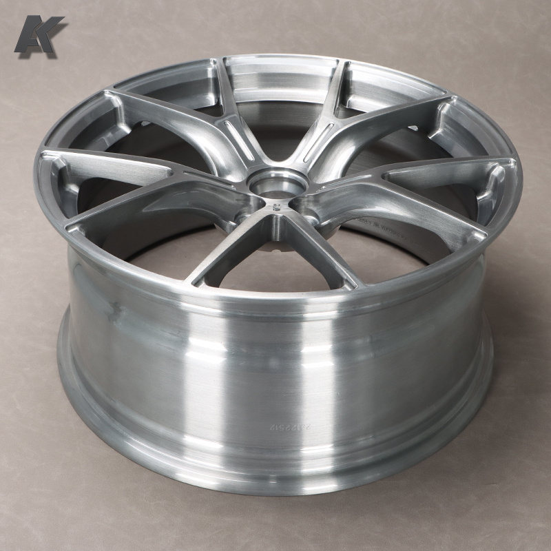 Wangu Customized Car Rims Forged Wheels Monoblock Wheels Popular Design Aluminum Alloy 19 20 21 22 23 24 Inch brushed silver