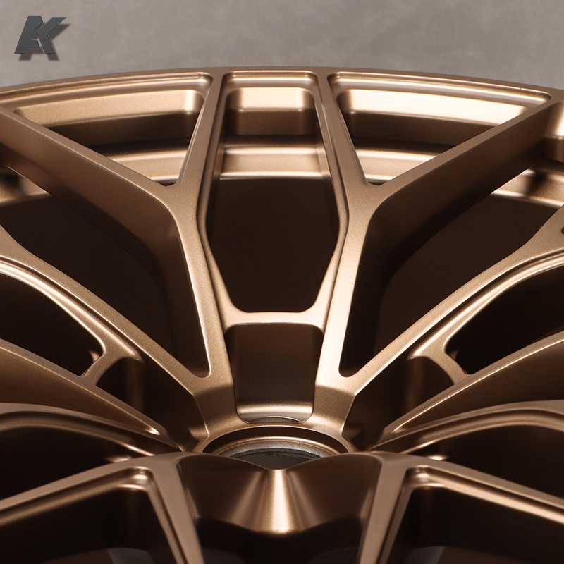 Wangu High Accuracy 5x120 16 17 18 19 20 Inch Matte bronze Multi Spoke Forged Aluminum Alloy Passenger Car Wheels 5x112 5x114.3