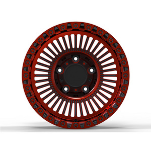 red Powder Coating Deep Lip 4x4 Offroad Forged Wheels 6 & 8 Lugs 17" to 24" Monoblock Deep Dish negative Rims for TRO