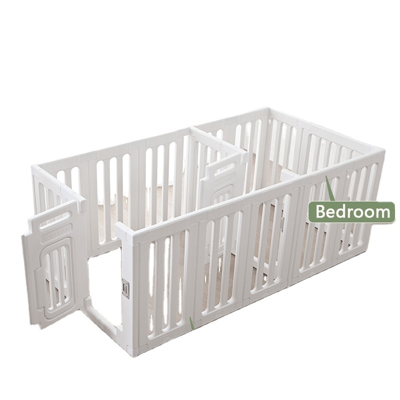 Portable Foldable Puppy Dog Pet Kennels Cages Plastic Pet Playpen Cat House Acrylic Dog Pen Plaid White Fashion 10 Sets Button