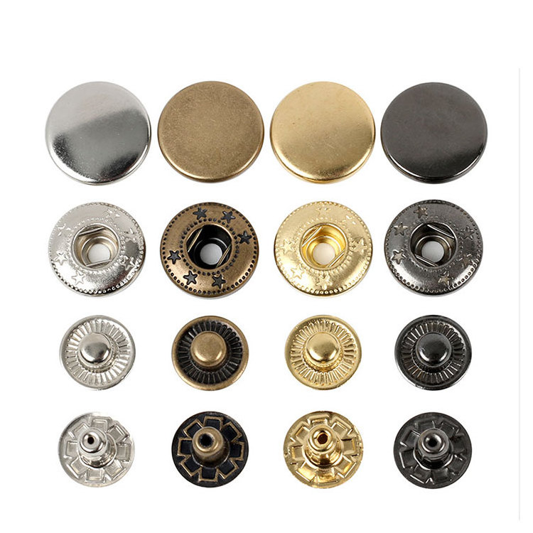 round press shirt bag cloth jeans brass Zinc alloy custom metal snap buttons for clothes