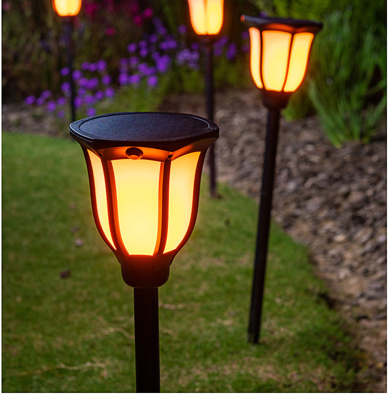 WANHE BRAND Solar Flame Lights Outdoor Courtyard Garden Landscape lights LED charging ground plug lawn decoration  torch lights