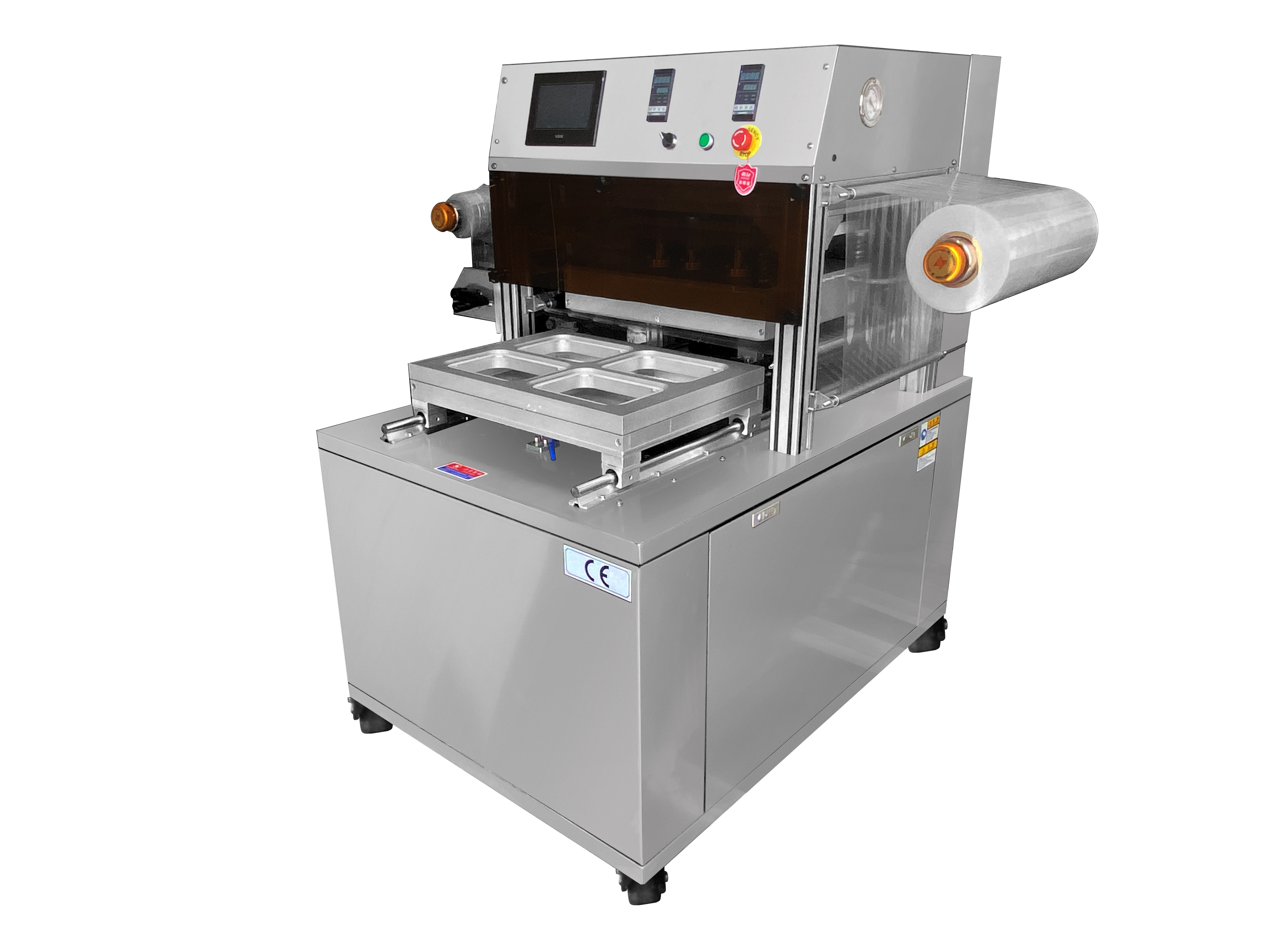 WANHE modified atmosphere tray sealer meat vacuum gas filling ready meal cooked food tray sealing machine map packaging machine