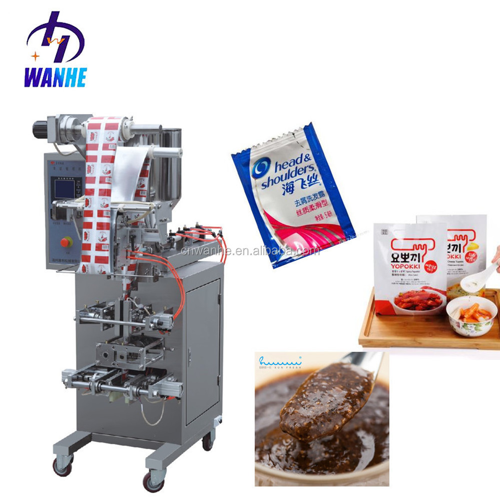 WANHE Automatic mayonnaise chocolate filling and sealing machine sauce sachet liquid ginger garlic peanut paste packing machine