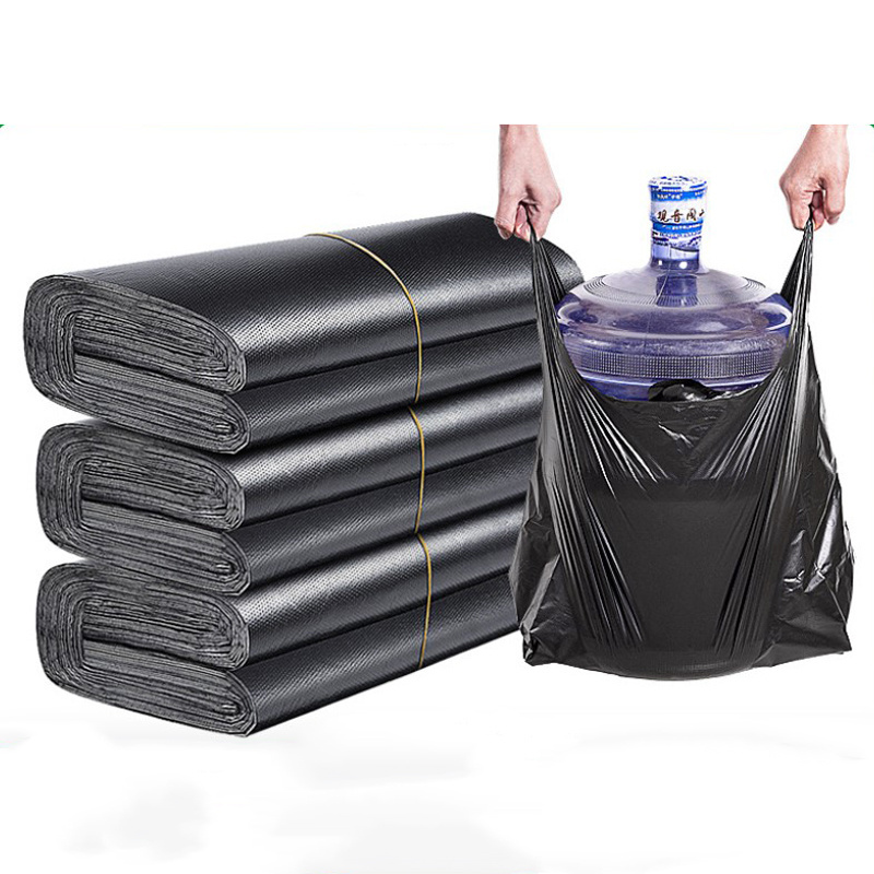 Custom 100% biodegradable compostable large black disposable plastic garbage dustbin liners trash bag