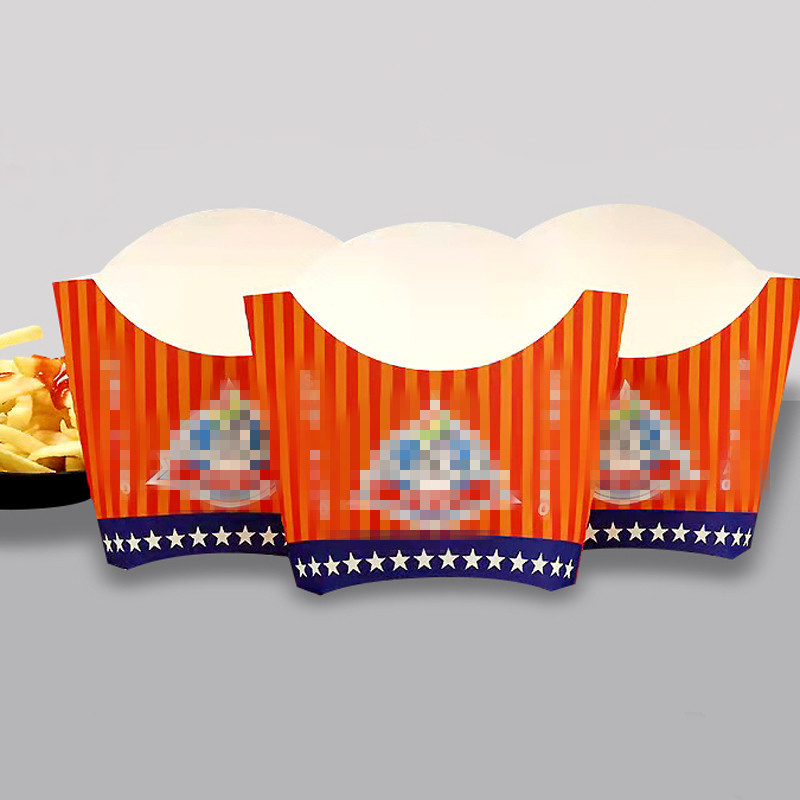 Paper food packaging box customized disposable french fries cups french fries paper chip box