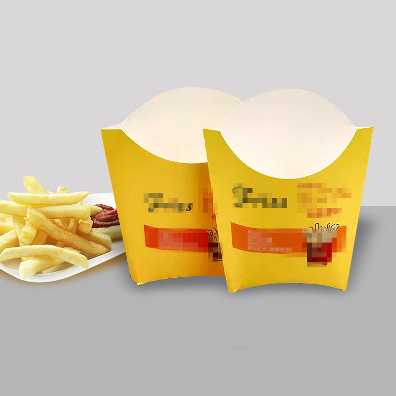 Paper food packaging box customized disposable french fries cups french fries paper chip box