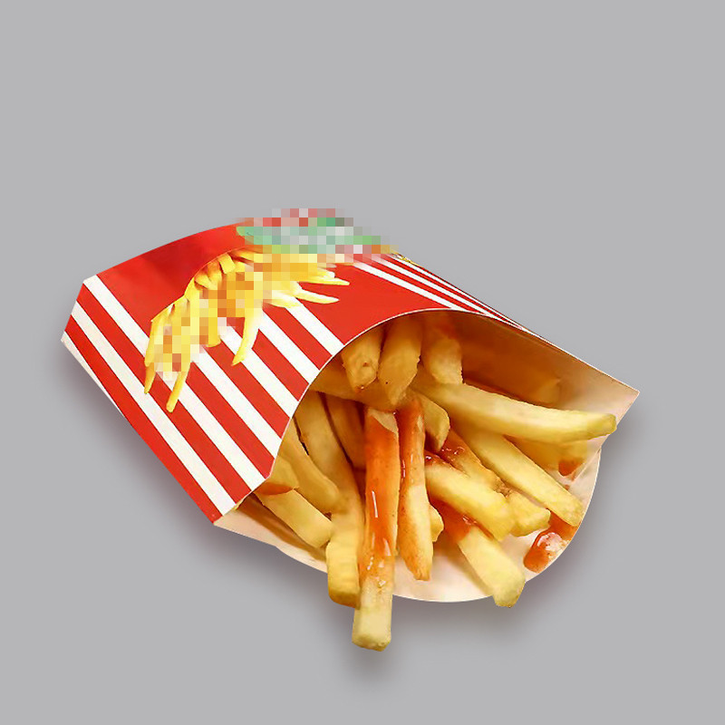 Paper food packaging box customized disposable french fries cups french fries paper chip box