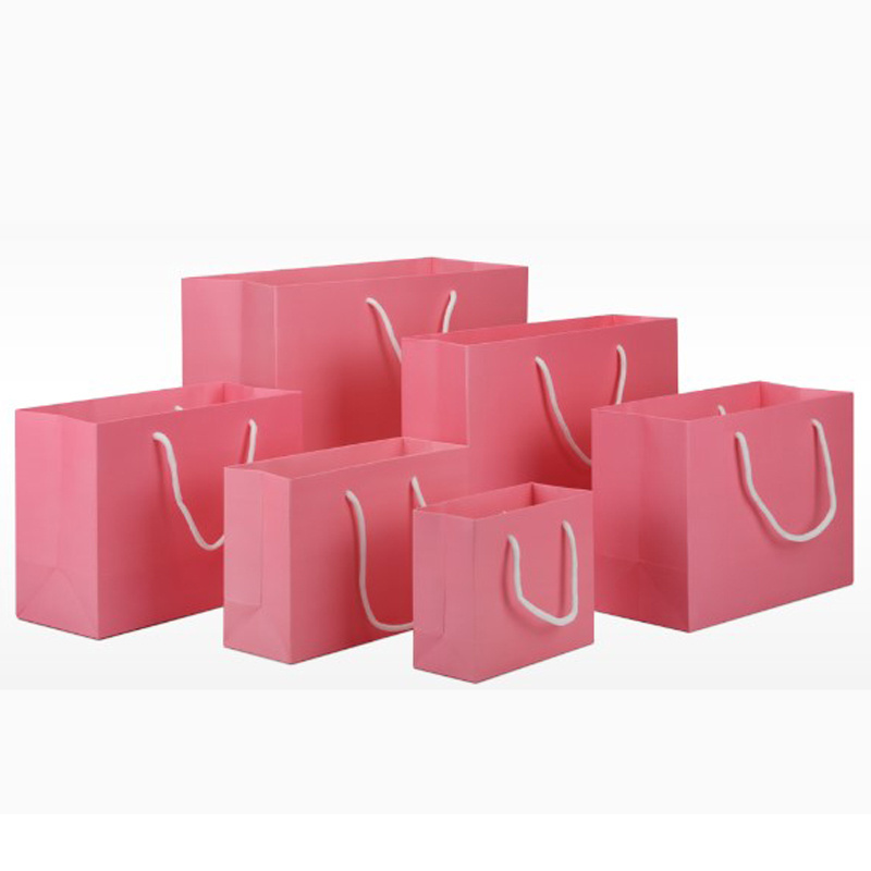 Recyclable custom logo printed paper bag package luxury shopping gift cardboard paper packaging bag with handle