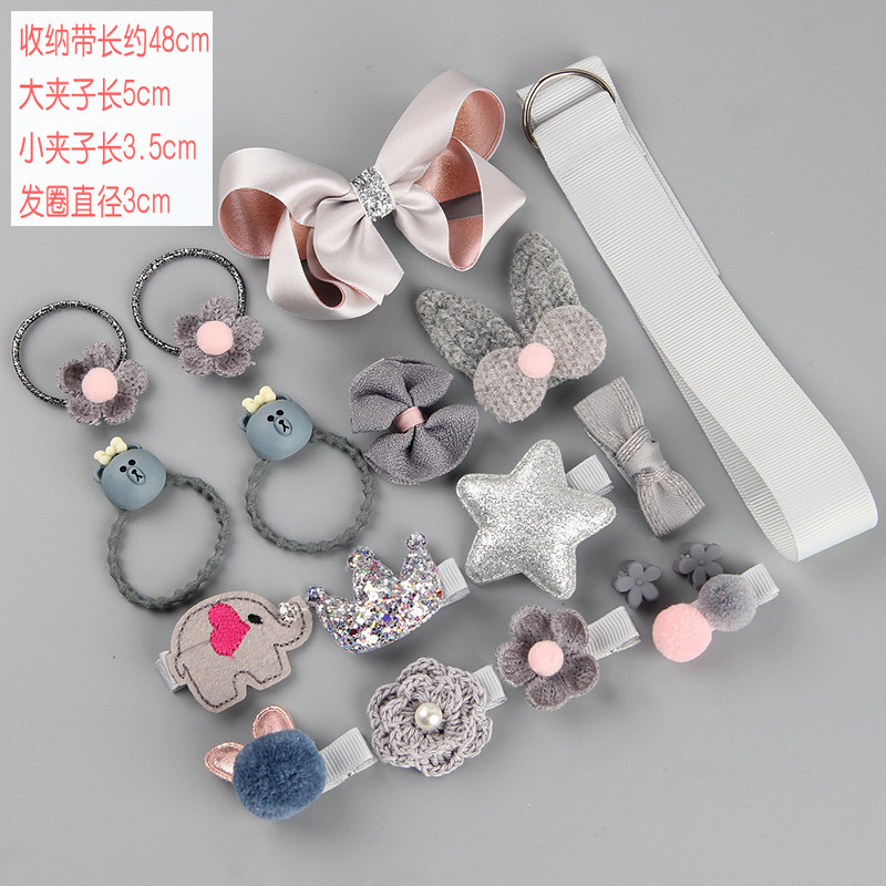 18Pcs/Set Cute Princess Baby Hair Clips With Box All-match Sweet Gift Kids Girl Hair Accessories Set