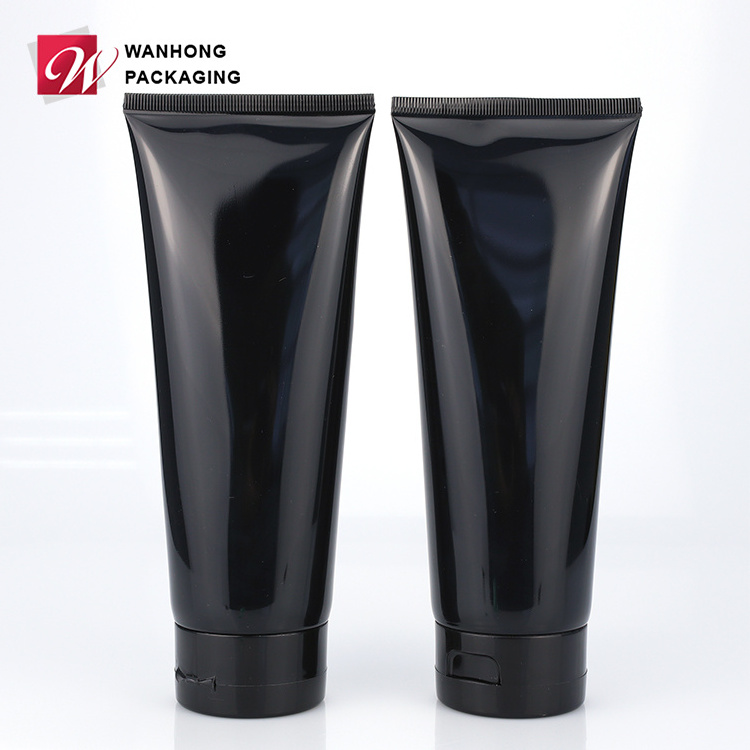 Factory Poly Customized 100ml Black Cosmetic Soft Tube, Cheap Plastic Tube For Cosmetic Face Wash