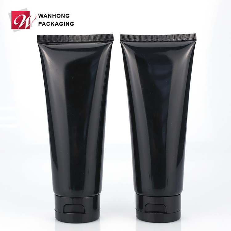 Factory Poly Customized 100ml Black Cosmetic Soft Tube, Cheap Plastic Tube For Cosmetic Face Wash