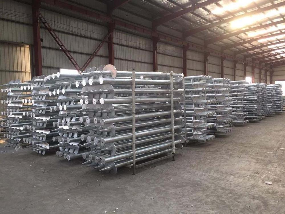 galvanized pile Helical solar racking earth ground pile screw pier for Solar System