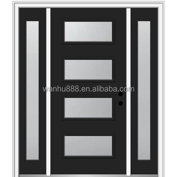 High Quality Prehung Exterior Doors Security Door Exterior Black Security Steel Doors