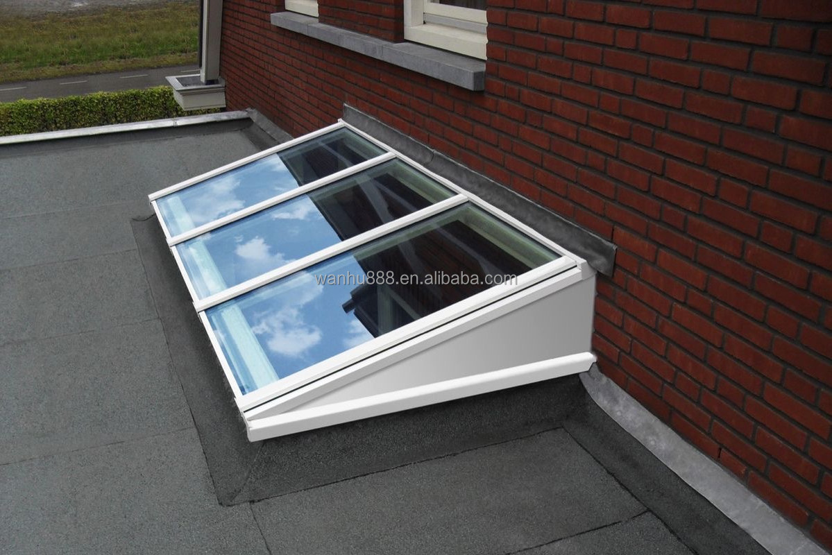 Motorized Smart Sliding Skylight Waterproof Double Glass Skylight Design With Sunshade