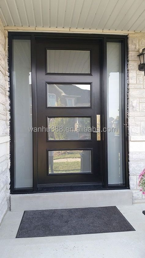 High Quality Prehung Exterior Doors Security Door Exterior Black Security Steel Doors