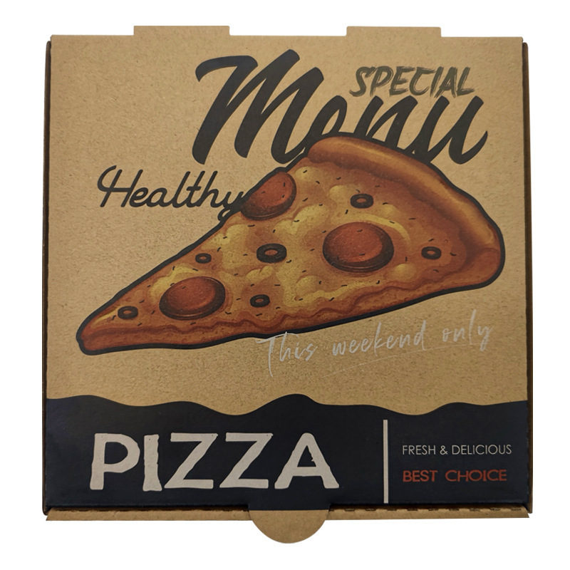 Food grade pizza packing box corrugated cardboard pizza box custom printed size box for pizza