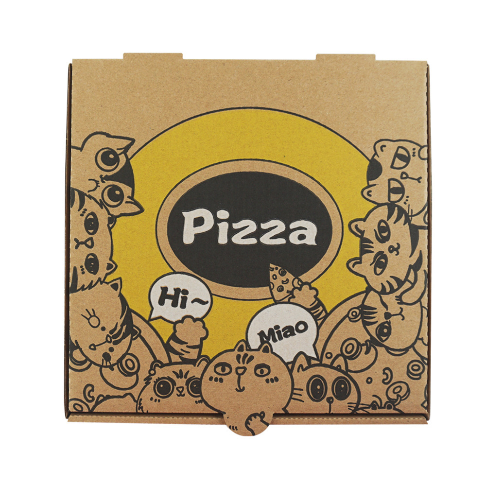 Food grade pizza packing box corrugated cardboard pizza box custom printed size box for pizza