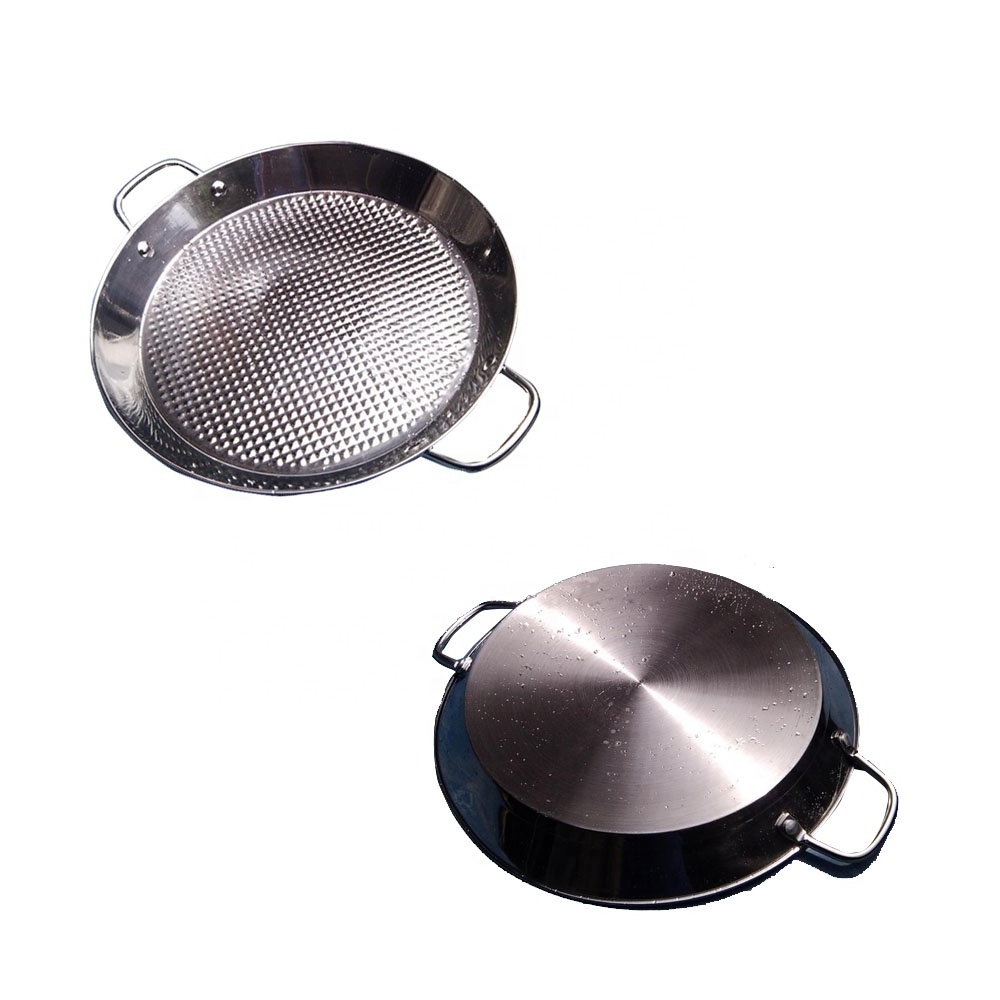 kitchen stainless steel round  Copper Paella pan