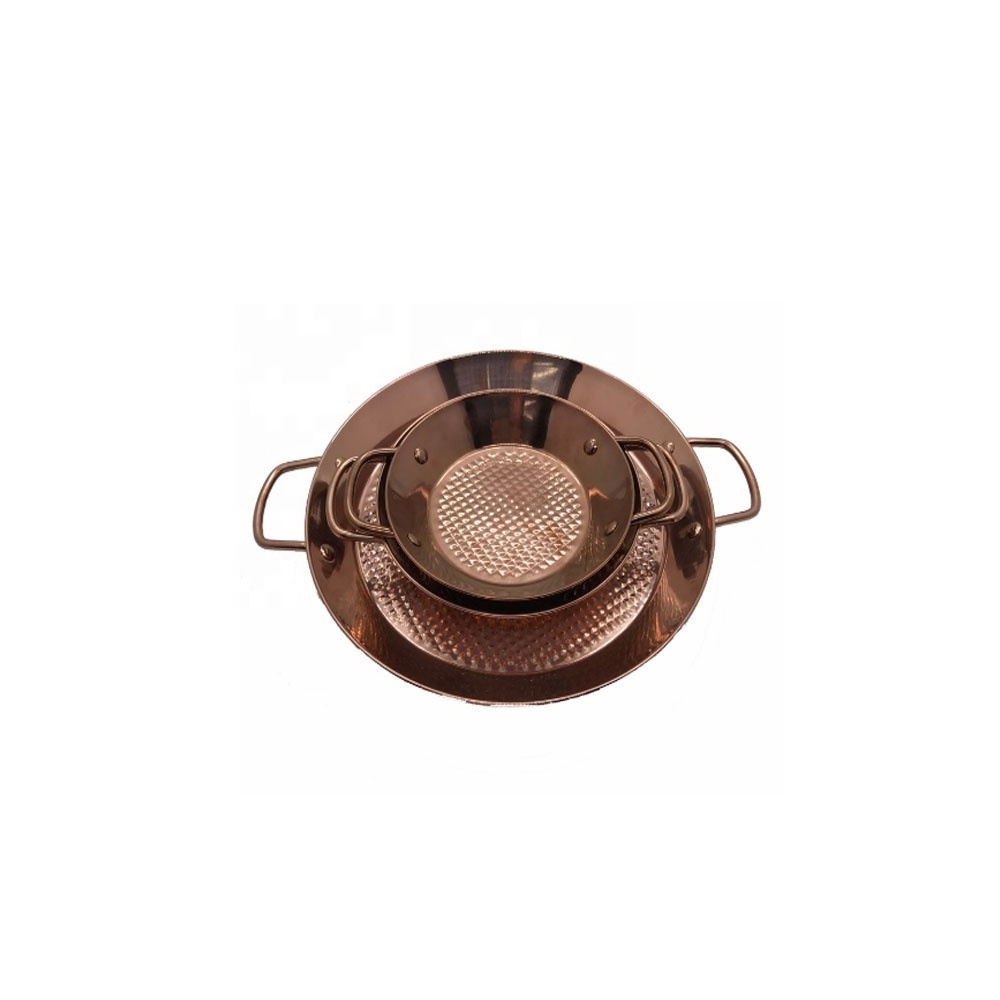 kitchen stainless steel round  Copper Paella pan