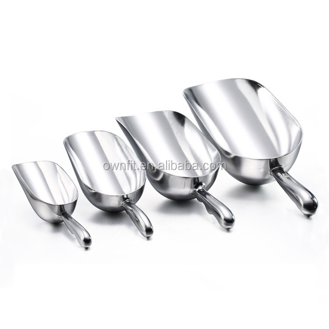 Heavy Duty Big Stainless Steel Food Ice Shovel Metal Candy Popcorn Flour Utility Scoop For Wedding Party Bar Kitchen