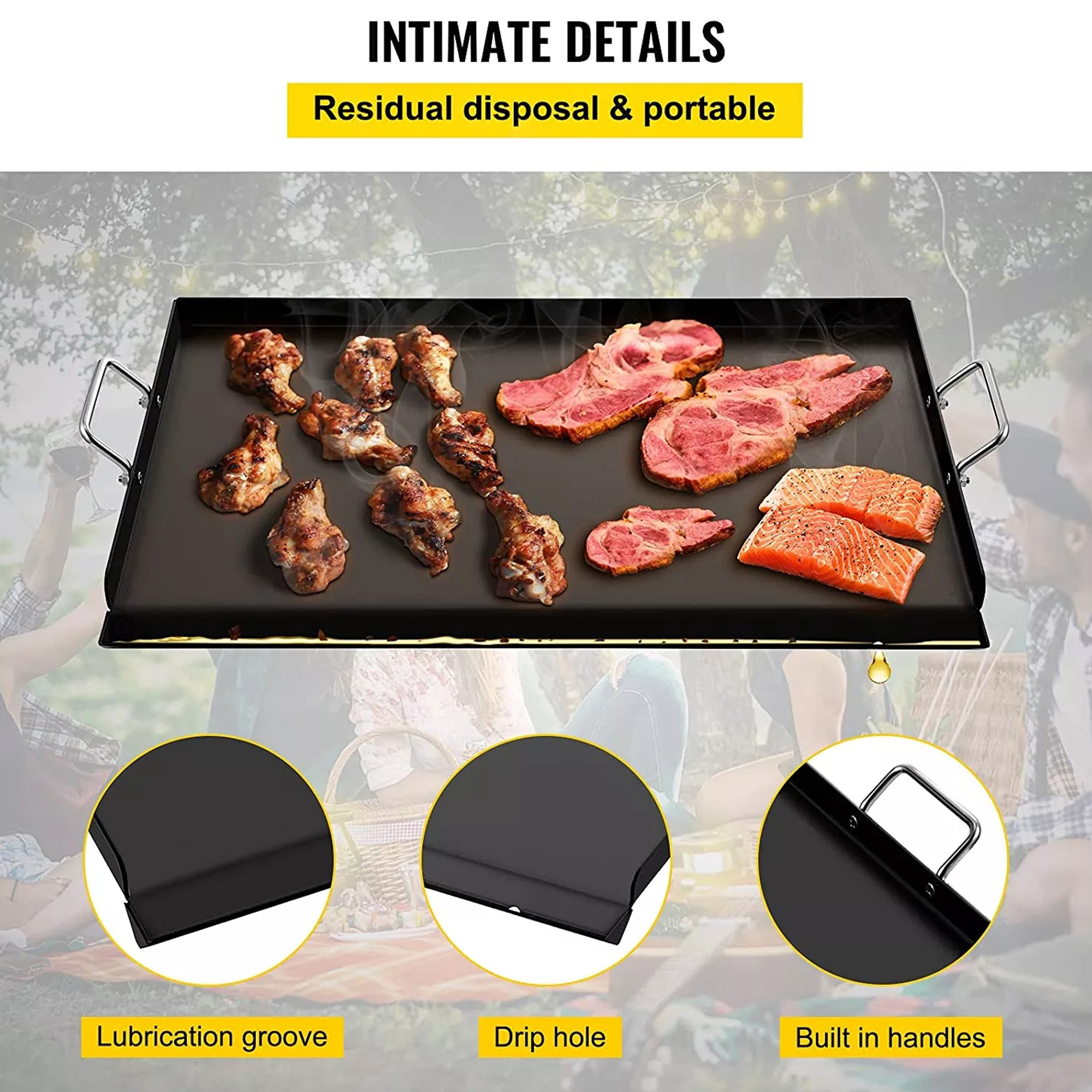 Teppanyaki Table Top Grill Frying Plate Bbq Commercial Non Stick Fry Stainless Steel Griddle The Teppanyaki Pan For Induction