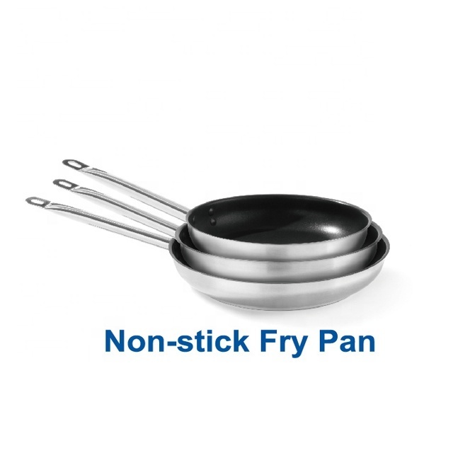 tri ply stainless steel honeycomb non-stick coating cookware frying pan with lid