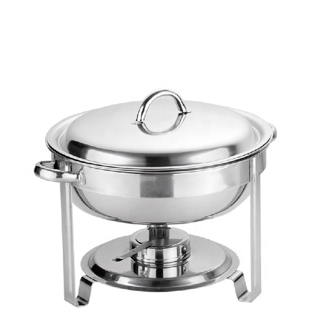 Round Chafing Dish 5 Quart Stainless Steel Round Buffet Catering Food Warmer