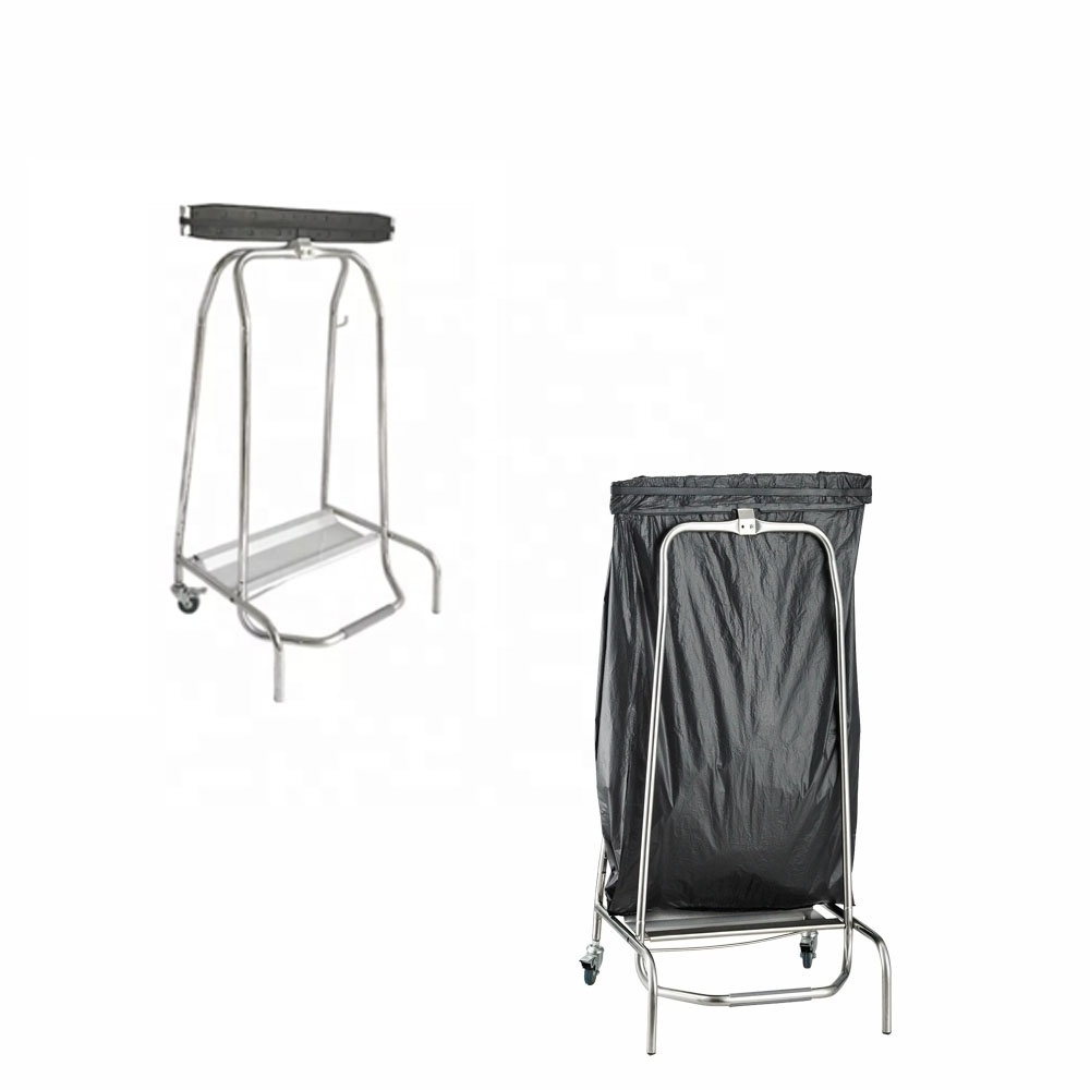 Hot Selling Stainless Steel Trash Bag Holder Commercial Garbage Bag Holder Cart Trolley for Restaurant Hotel