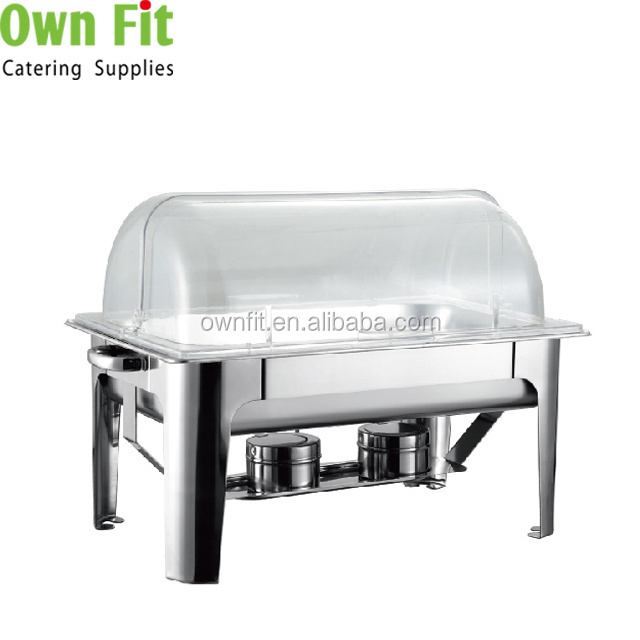 Factory for sale catering restaurant  GN pan display stainless steel buffet food warmer Roll Top chafing dish