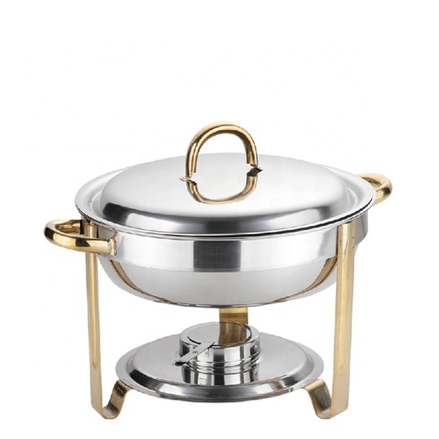 Round Chafing Dish 5 Quart Stainless Steel Round Buffet Catering Food Warmer