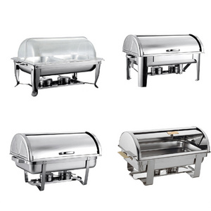 Factory for sale catering restaurant  GN pan display stainless steel buffet food warmer Roll Top chafing dish