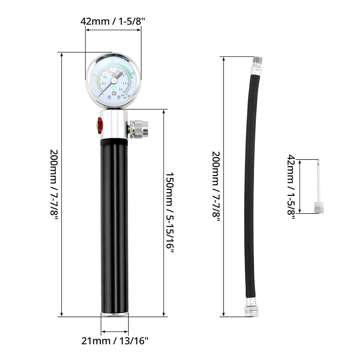 Ball Pump with Pressure Gauge Portable Air Pump with Pressure Release Valve for Basketball Soccer