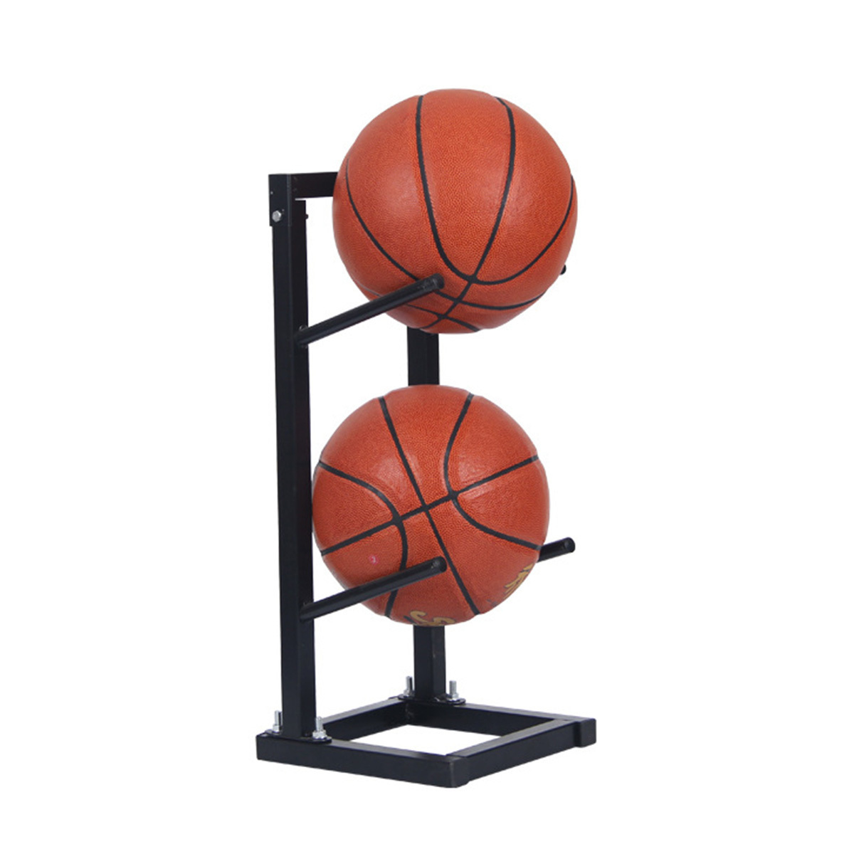 Custom Multilayers Ball Storage Rack Vertical Basketball Holder Garage Standing Ball Rack for Soccer Rugby Volleyball