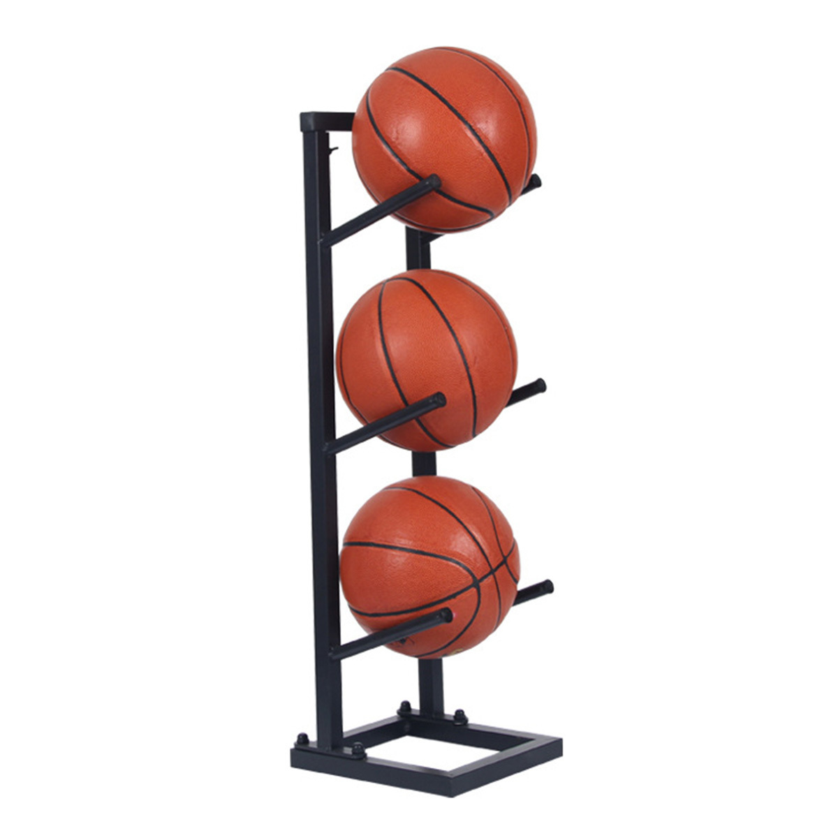 Custom Multilayers Ball Storage Rack Vertical Basketball Holder Garage Standing Ball Rack for Soccer Rugby Volleyball