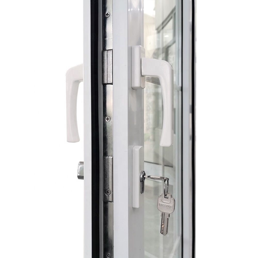 WANJIA soundproof PVC casement door  UPVC swing glass doors pvc accordion door