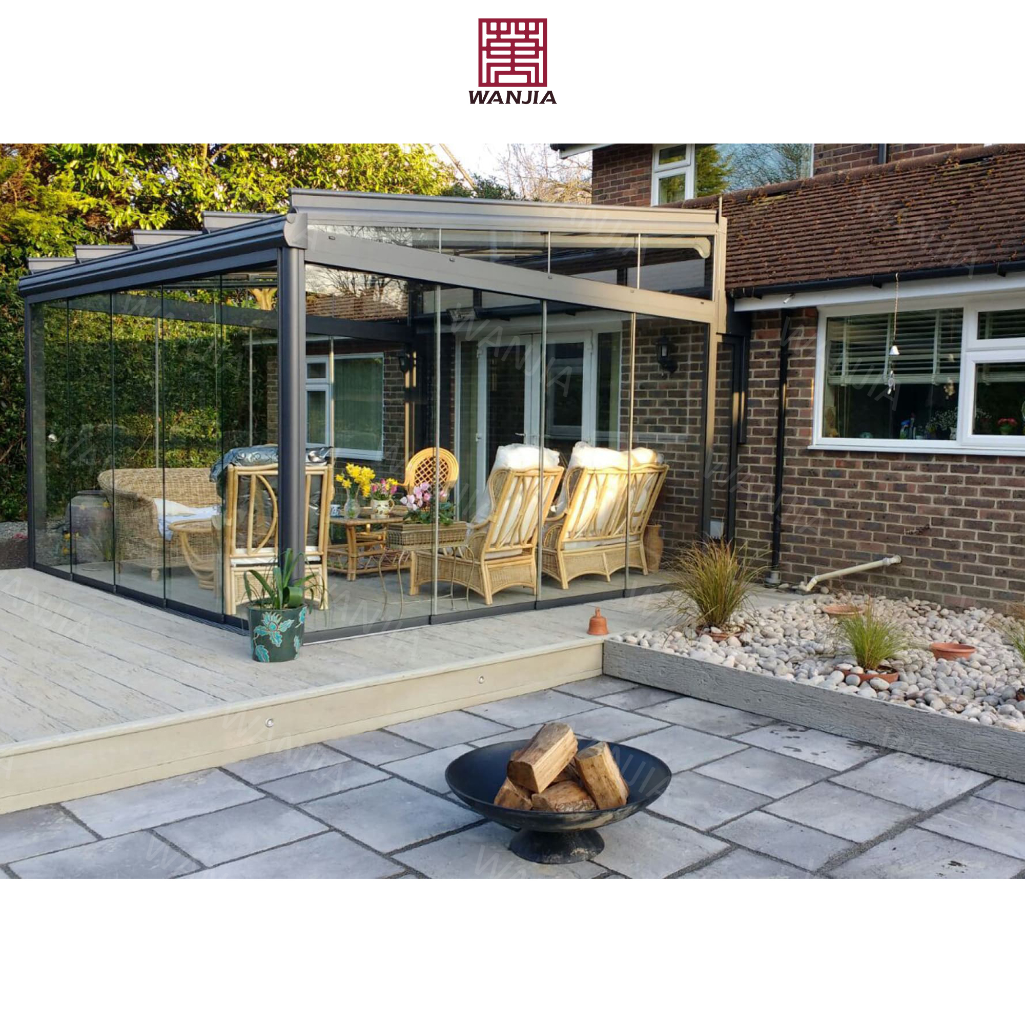 Top-Ranking Customized Solarium Conservatory Flat Glass Houses Garden Room Guaranteed Aluminum Alloy Sunroom Glass Houses