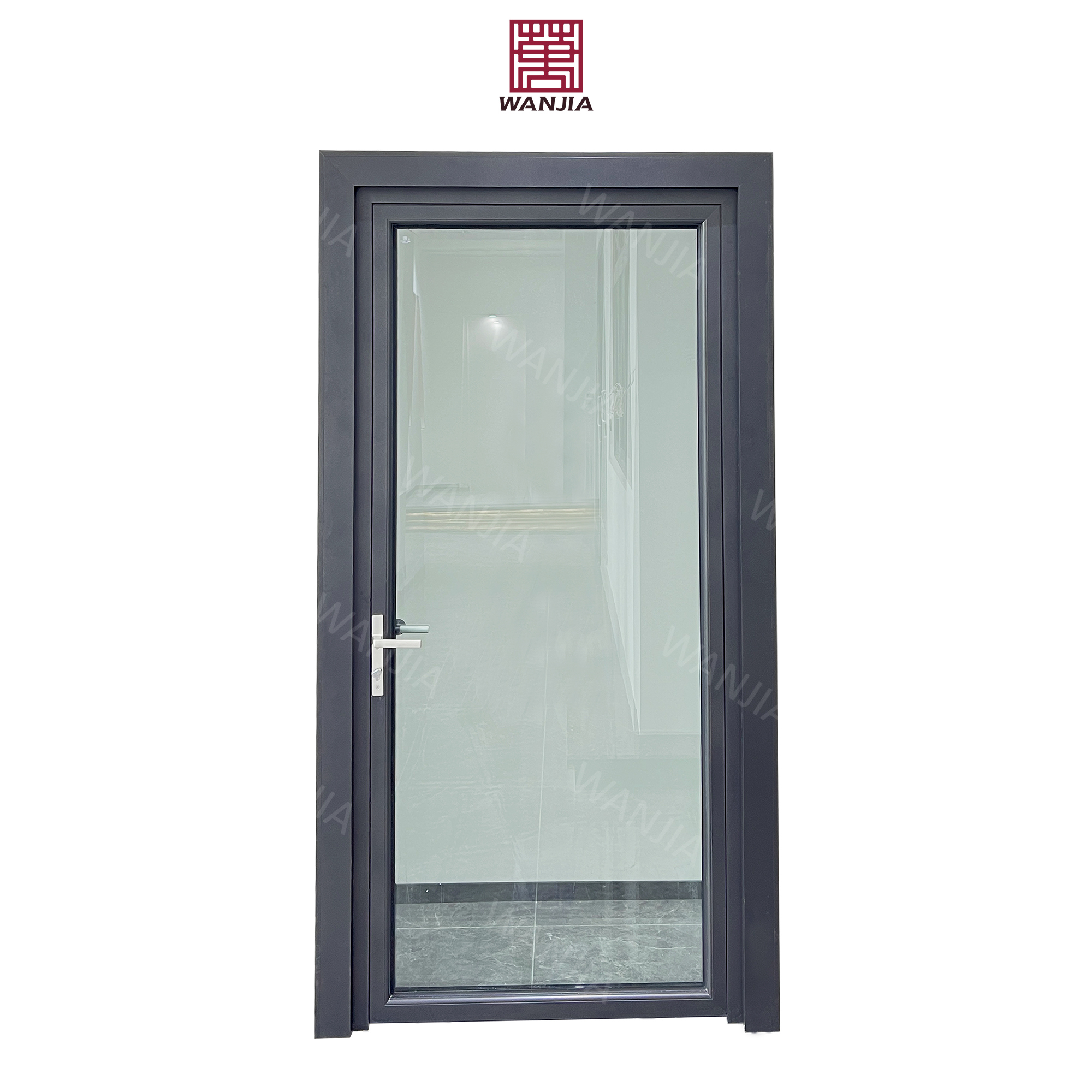 Bathroom bedroom interior glass doors aluminum double glazed casement doors