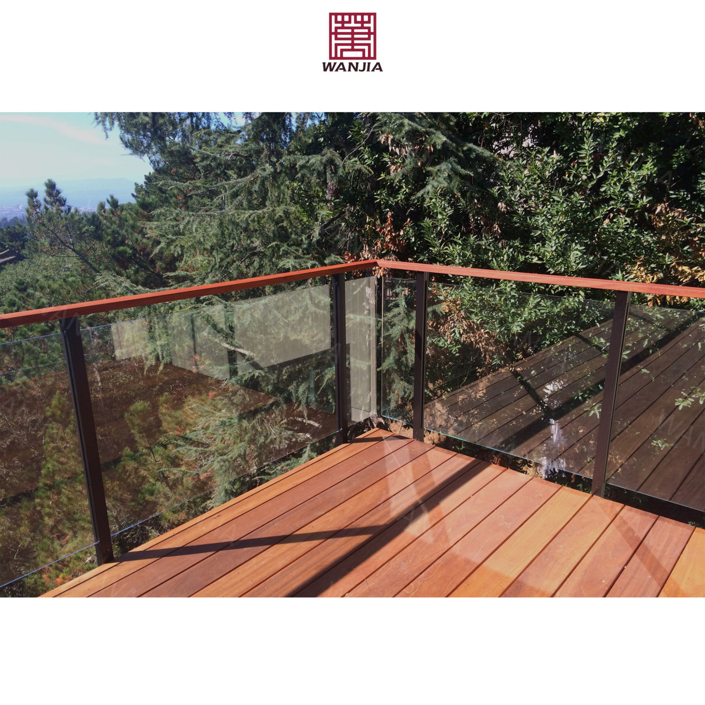 Minimalist design custom balcony exterior handrails balustrades stainless steel glass railing stair fence