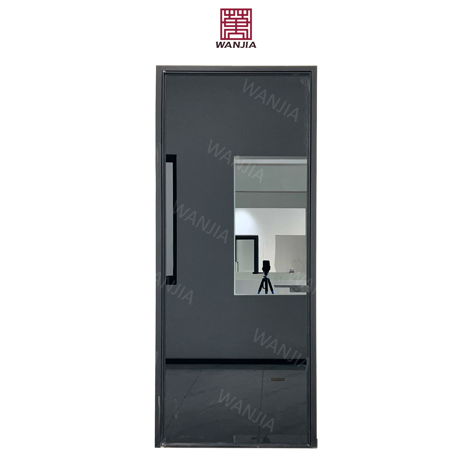 High end OEM/ODM interior aluminum swing door coated glass slim frame fullview casement doors