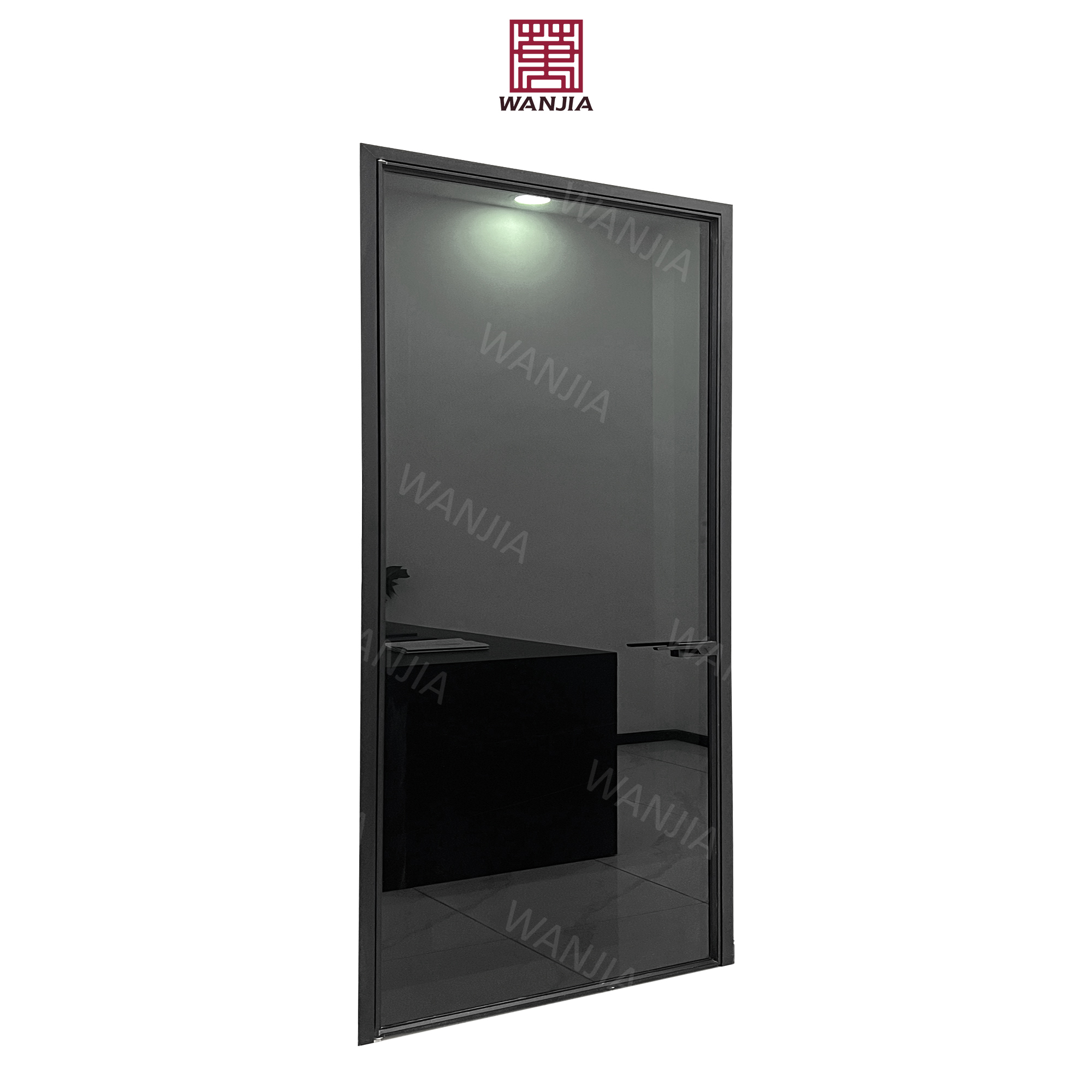 High end OEM/ODM interior aluminum swing door coated glass slim frame fullview casement doors