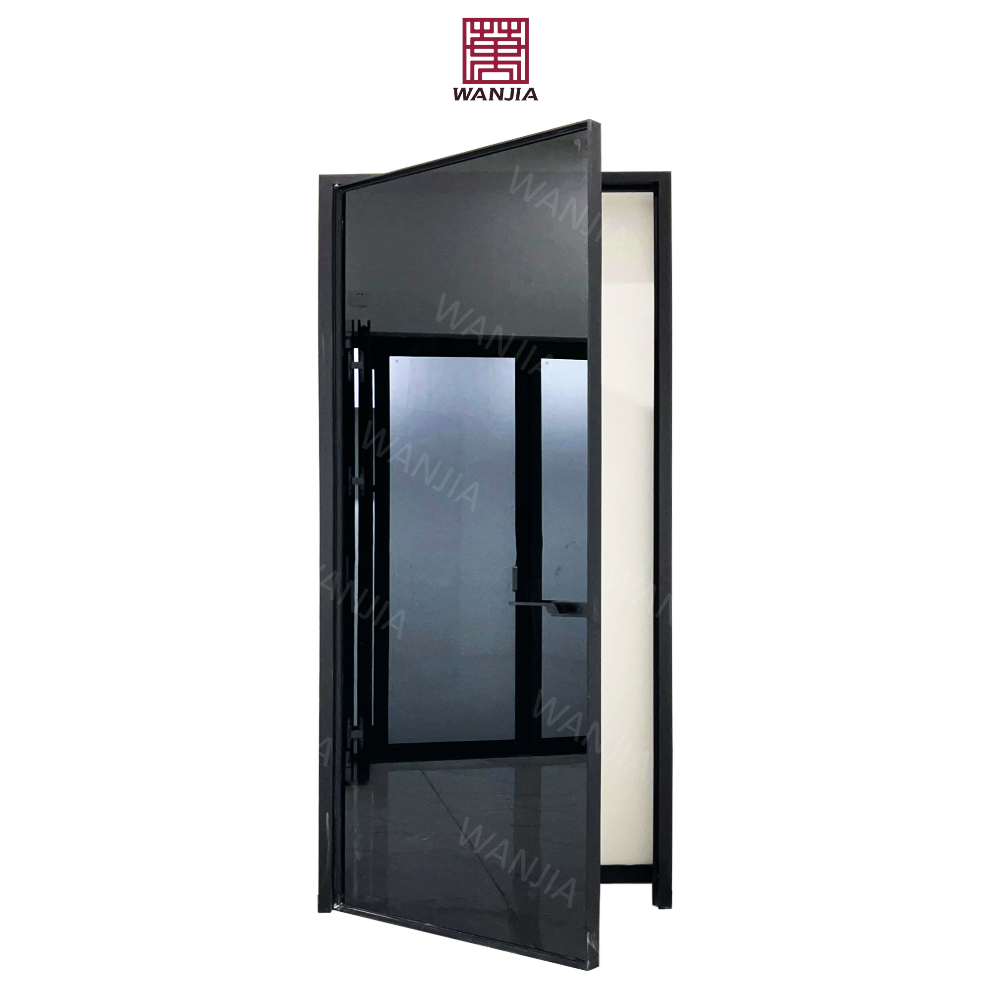 High end OEM/ODM interior aluminum swing door coated glass slim frame fullview casement doors