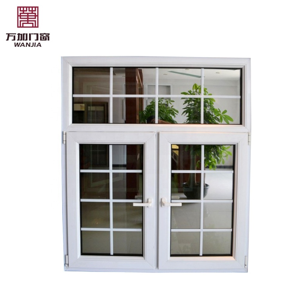 European design UPVC windows double glazing swing PVC casement window