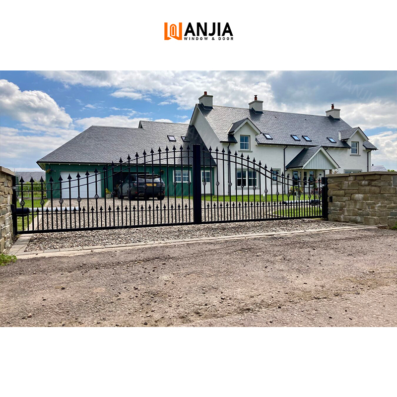 Oversized entry doors exterior metal main driveway gate fancy wrought iron gate wrought iron doors