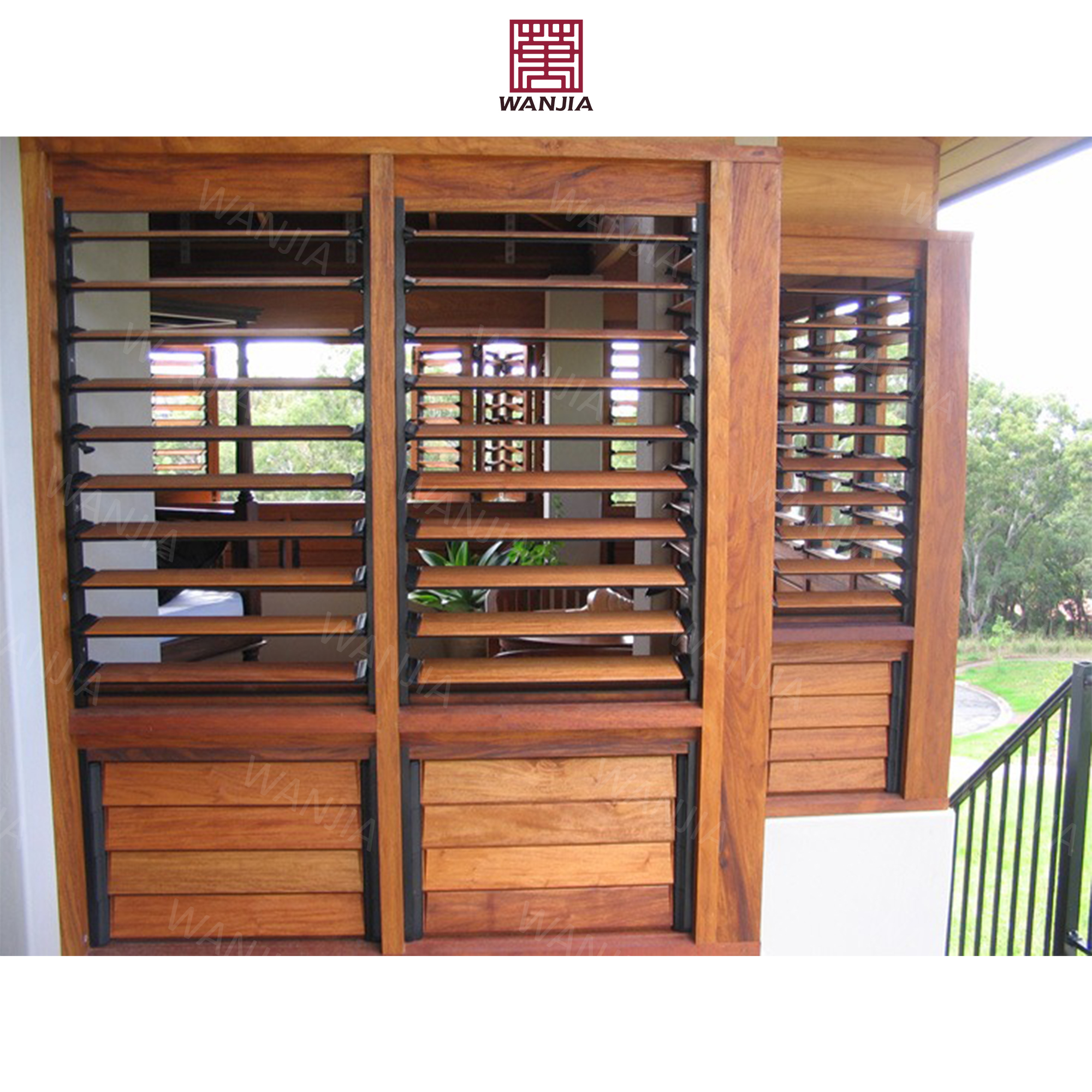 WANJIA louvered windows exterior decorative louvers window roller shutters aluminum shutters window