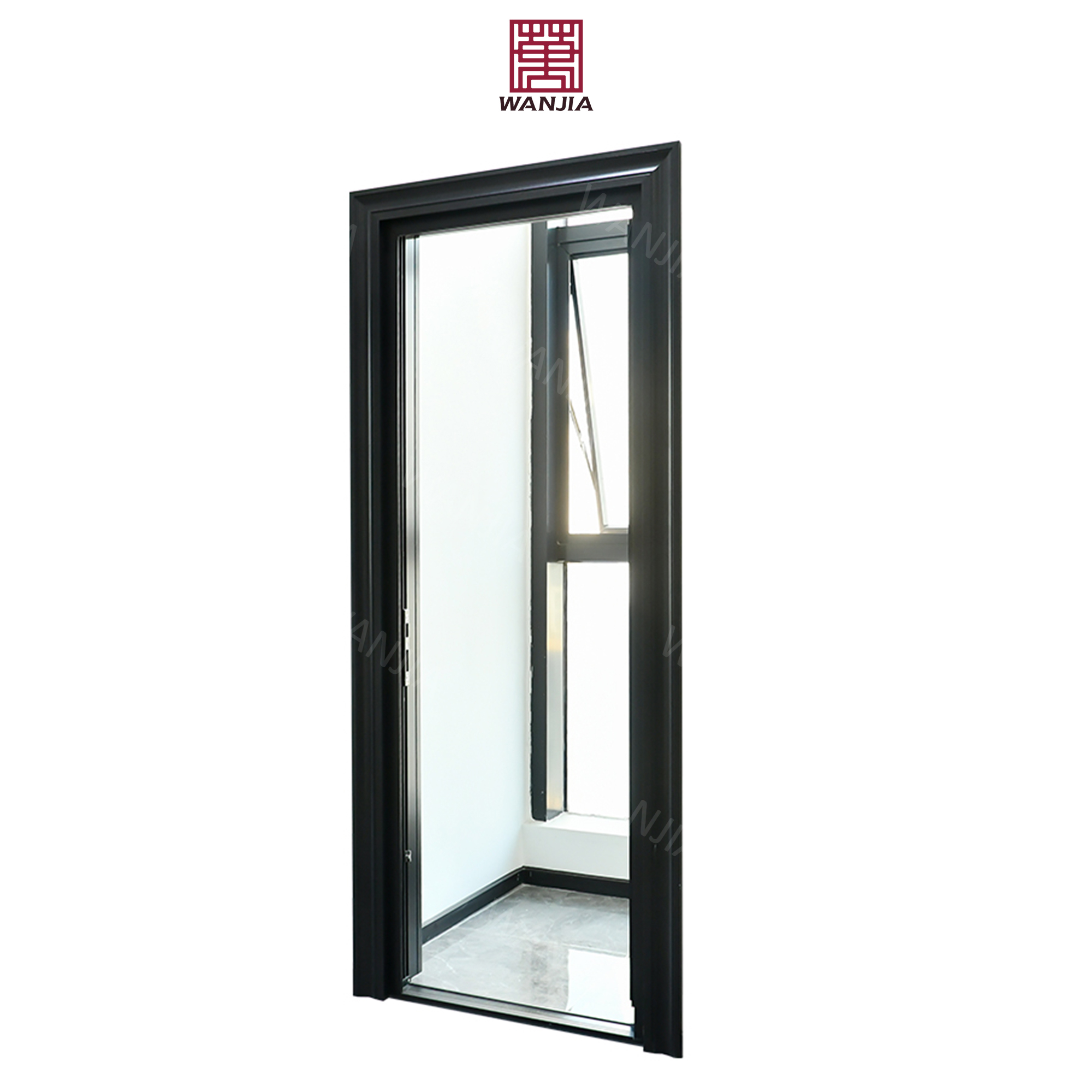 Bathroom bedroom interior glass doors aluminum double glazed casement doors